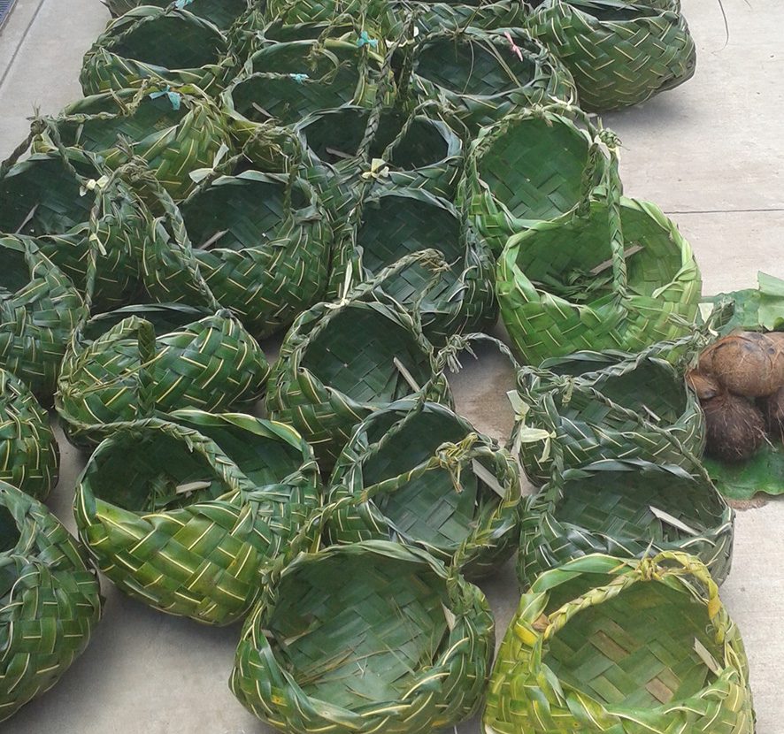 Cestini mercato foglie di palma - Isole Salomone